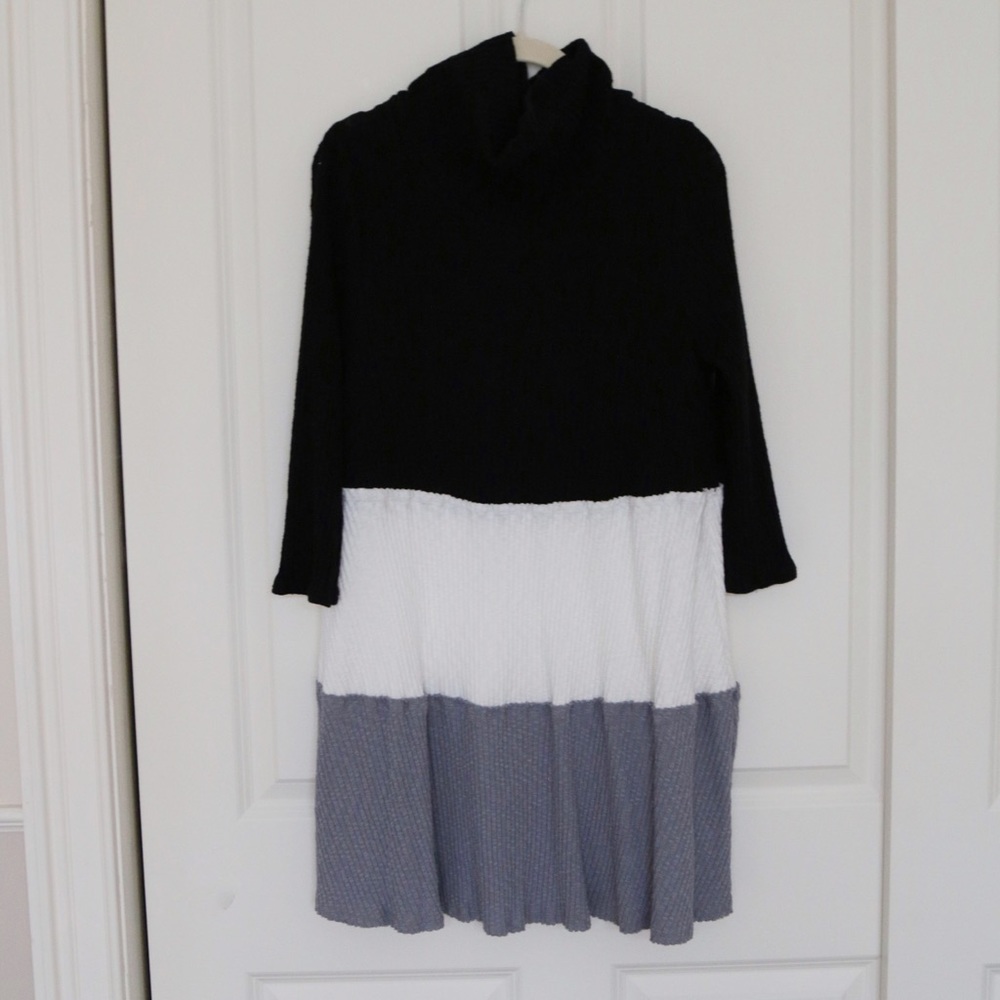 NEW Striped Turtleneck Sweater Dress L